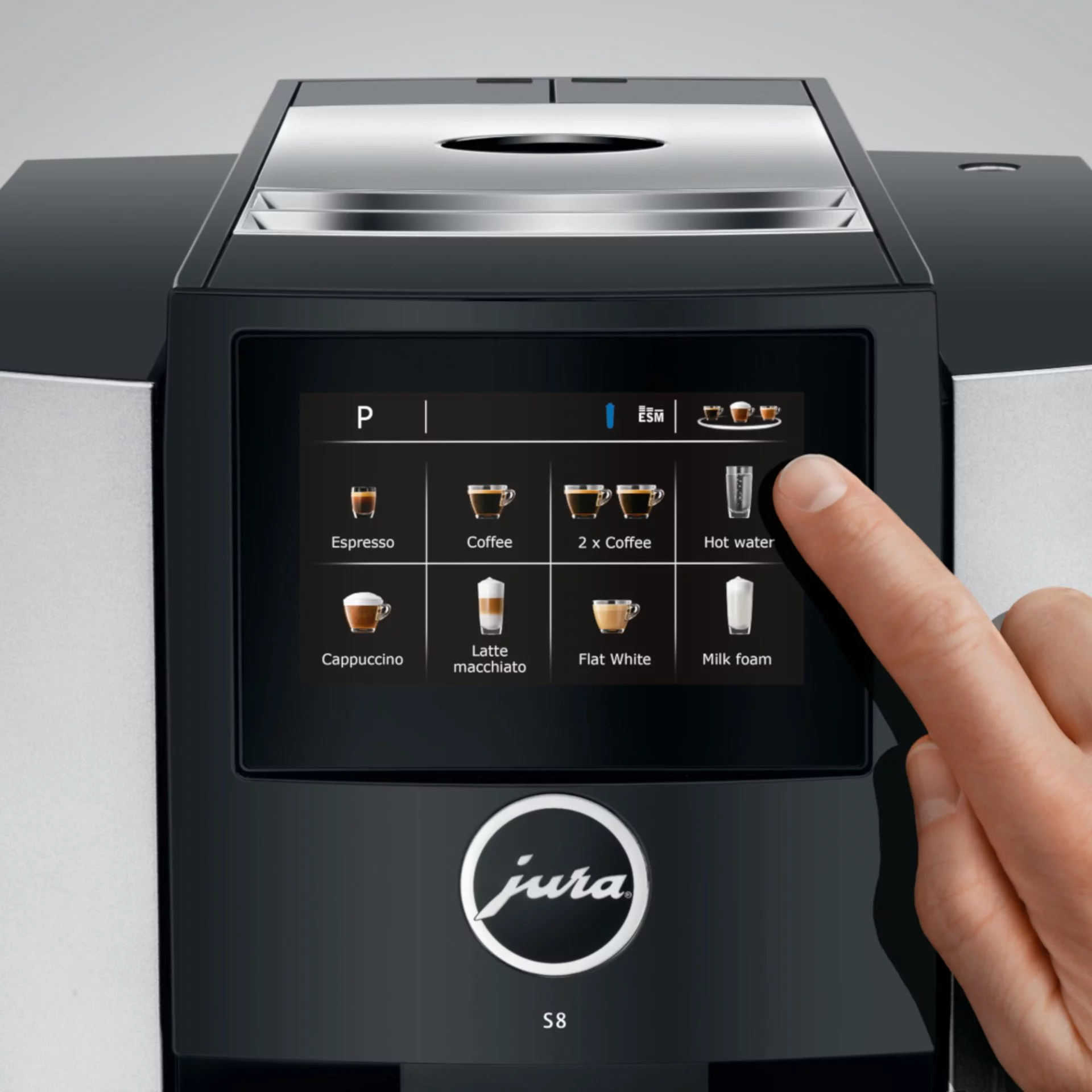Jura S8 Automatic Coffee & Espresso Machine | Moonlight Silver