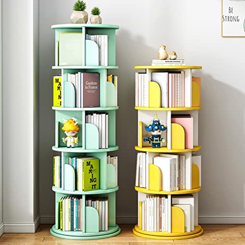Revolving Bookshelf Rotating Bookcase 5-Shelf Multifunctional 360 Degree Rotating Bookcase for Bedroom Living Room and Home Office (Color : Grey, Size : 50 * 157cm)