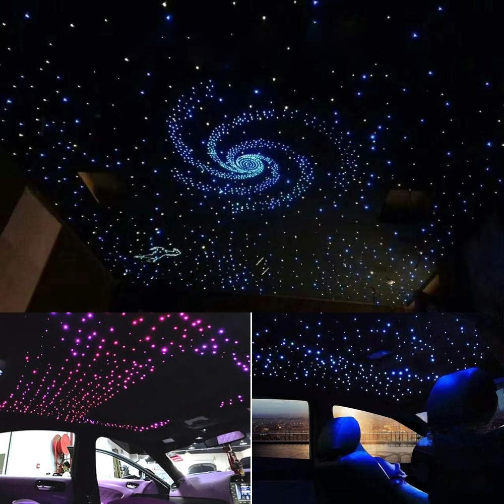 AKEPO Car Home Use 32W RGBW Twinkle+ Sound Activated+ APP Fiber Optic Lights Kit Star Ceiling Sky Light with Total 800pcs in 13.1ft/4m + 9.8ft/3m Long Optical Fiber Cable for Indoor or Interior Decor