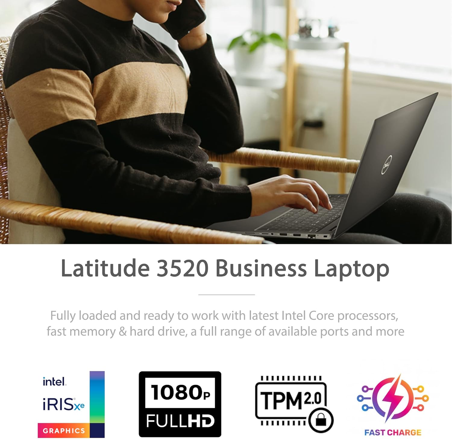 Dell 2022 Newest Latitude 3520 15.6" FHD Business Laptop, Intel Core i5-1135G7, 16GB RAM, 512GB PCIe SSD, Webcam, Wi-Fi 6, HDMI, Bluetooth, Windows 11 Pro