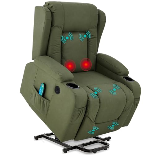 Best Choice Products PU Leather Electric Power Lift Chair, Recliner Massage Chair, Adjustable Furniture for Back, Legs w/ 3 Positions, USB Port, Heat, Cupholders, Easy-to-Reach Side Button - Brown