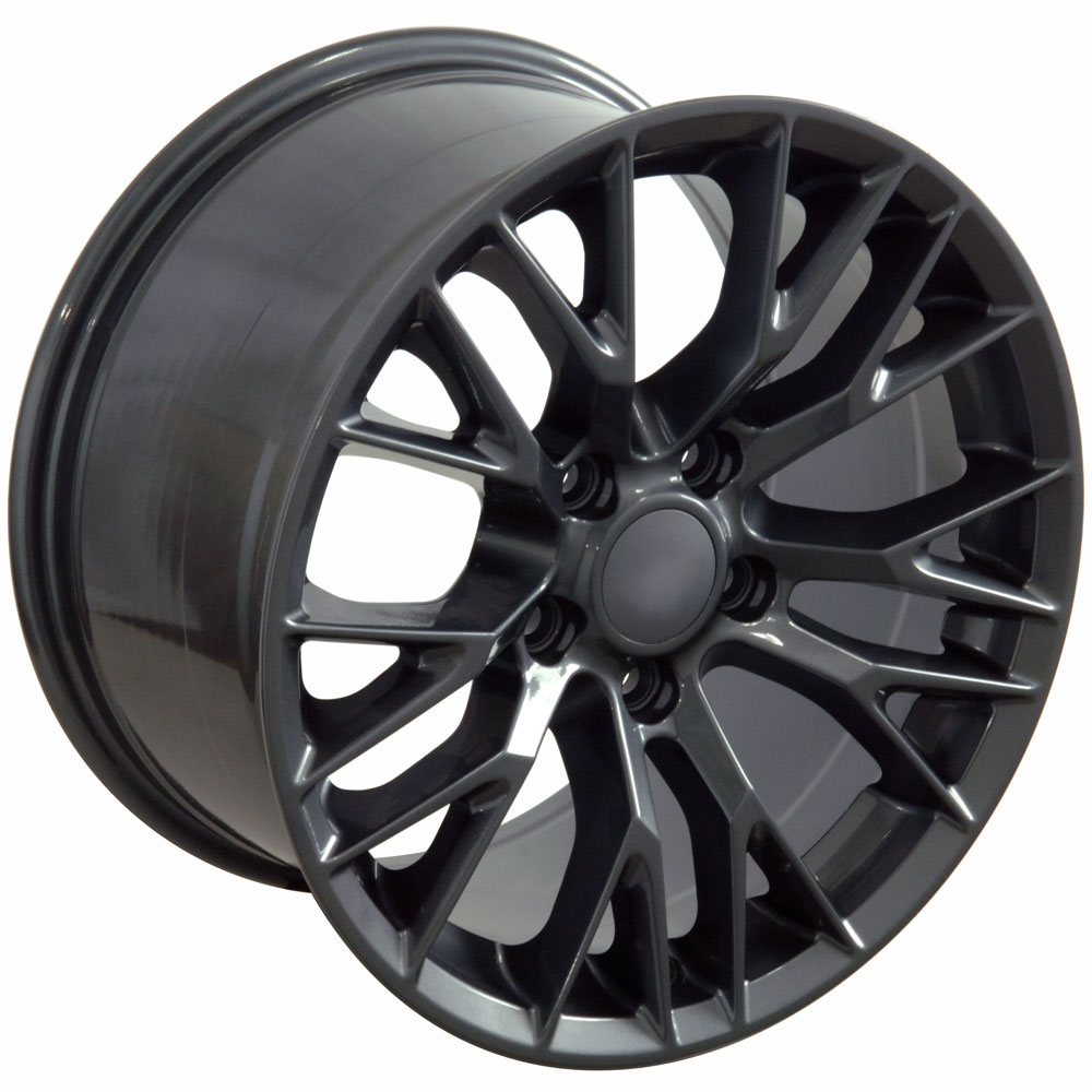 OE Wheels 18 Inch Fits Chevy Camaro Corvette Pontiac Firebird C6 ZR1 Style CV08A Gunmetal 18x10.5/18x8.5 Rim Hollander 5402 SET