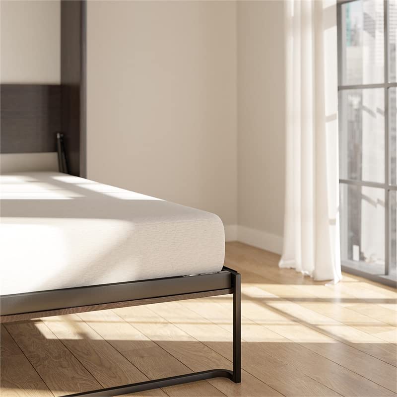Signature Sleep Queen Murphy Wall Bed with Memory Foam Mattress in Ivory Oak