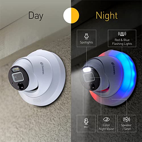 Swann 4K Security Camera System, 8 Channel 8 Cam, DVR with 2TB for 24/7 Home Surveillance, Indoor/Outdoor Wired 8MP Bullet Cameras, Color Night Vision, IP66,True Detect, Spotlights & Sirens