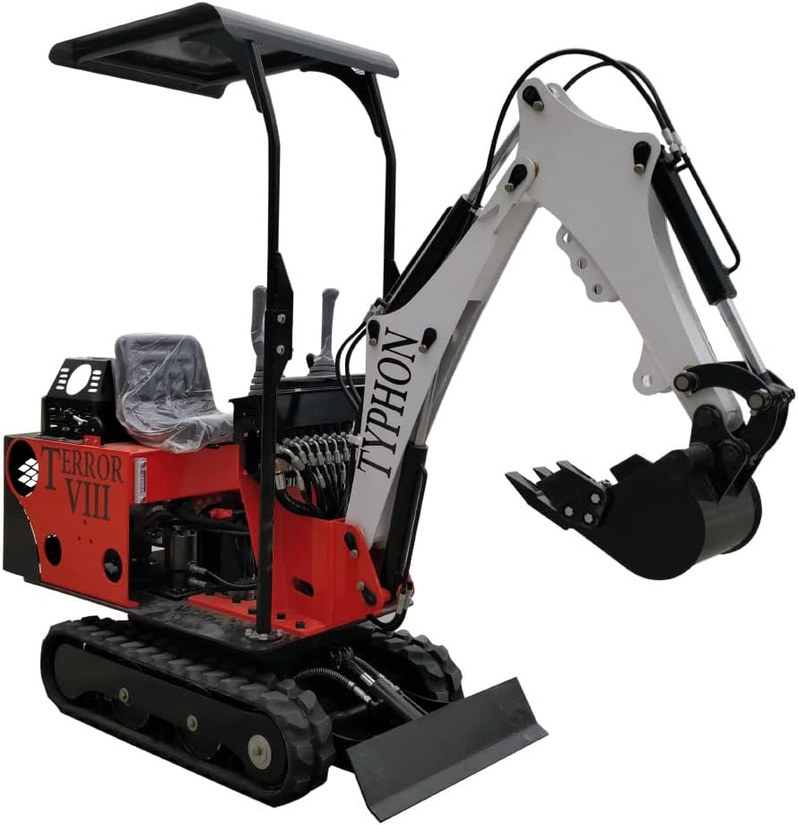 TYPHON Terror VIII Mini Excavator – Nimble Trench Digger Machine for Garden, Farms, Parks, Roads – Ideal for Digging, Drilling, Bull-Dozing