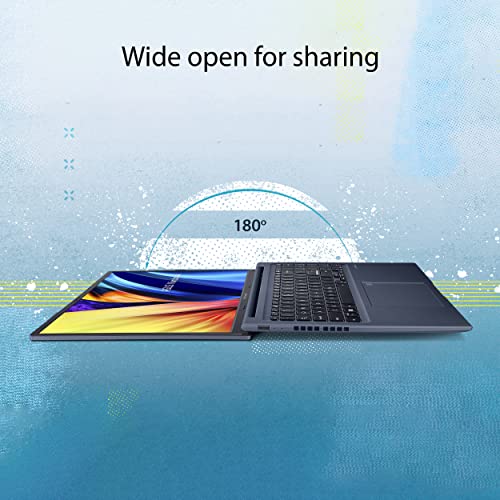 ASUS VivoBook 16X Laptop, 16” WUXGA (1920 x 1200) 16:10 Display, AMD Ryzen 5 5600H CPU, AMD Radeon™ Vega 7 Graphics, 8GB RAM, 512GB SSD, Fingerprint Sensor, Windows 11 Home, Quiet Blue, M1603QA-DS52