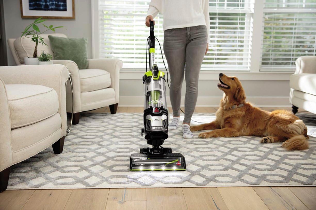 BIISSELL - CleanView Alleergen Lift-Off Pet Vacuum Tangle-Free Brush Roll & HEPA Sealed - Black/Electric Green