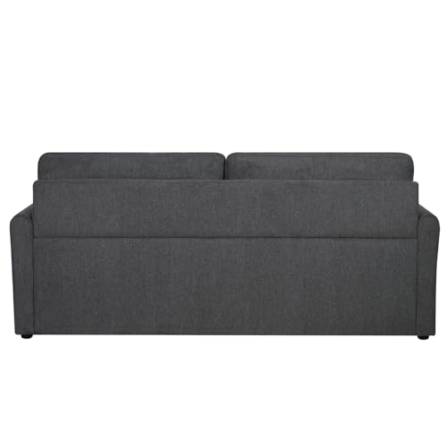 86.6" Sleeper Sofa Couch with Pullout Bed, Loveseat Sleeper Sofa Bed with Pull Out Couch, 2 in 1 Convertible Queen Sleeper Sofa with Memory Foams Mattress for Living Room (Dark Grey)