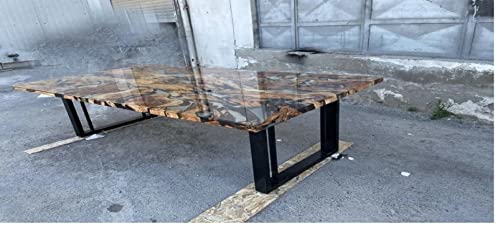 Personalized LARGE EPOXY TABLE, Resin Dining Table for 2, 4, 6, 8 River Dining Table Top, Wood Epoxy Coffee Table Top, Living Room Table (28.5" Inches Tall, 72 x 36inches)