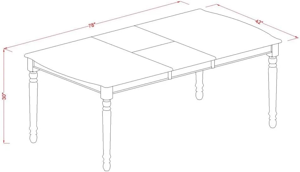 East West Furniture Dover 7 Piece Dining Room Set Consists of a Rectangle Wooden Table with Butterfly Leaf and 6 Upholstered Chairs, 42x78 Inch, Mahogany