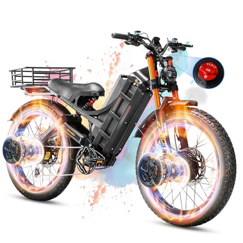 2025 Romeo Pro 3/Pro 2 Electric Bike for Adults 5000W/4000W Dual Motor E Bike 50/46MPH 60V/80Ah 52V/70AH Long Range Electric Bicycle,26 * 4.0 Fat Tire Full Suspension Electric Mountain Bike
