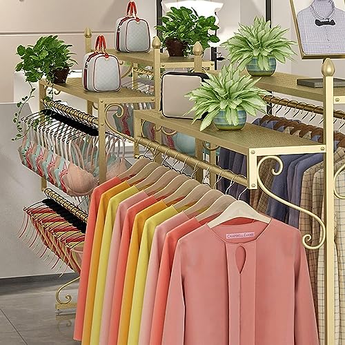 Heavy Duty Gold Clothing Rack For Boutique Use,Floor-standing Garment Racks,Sturdy Freestanding Coat Rack(47.2"/120cm)