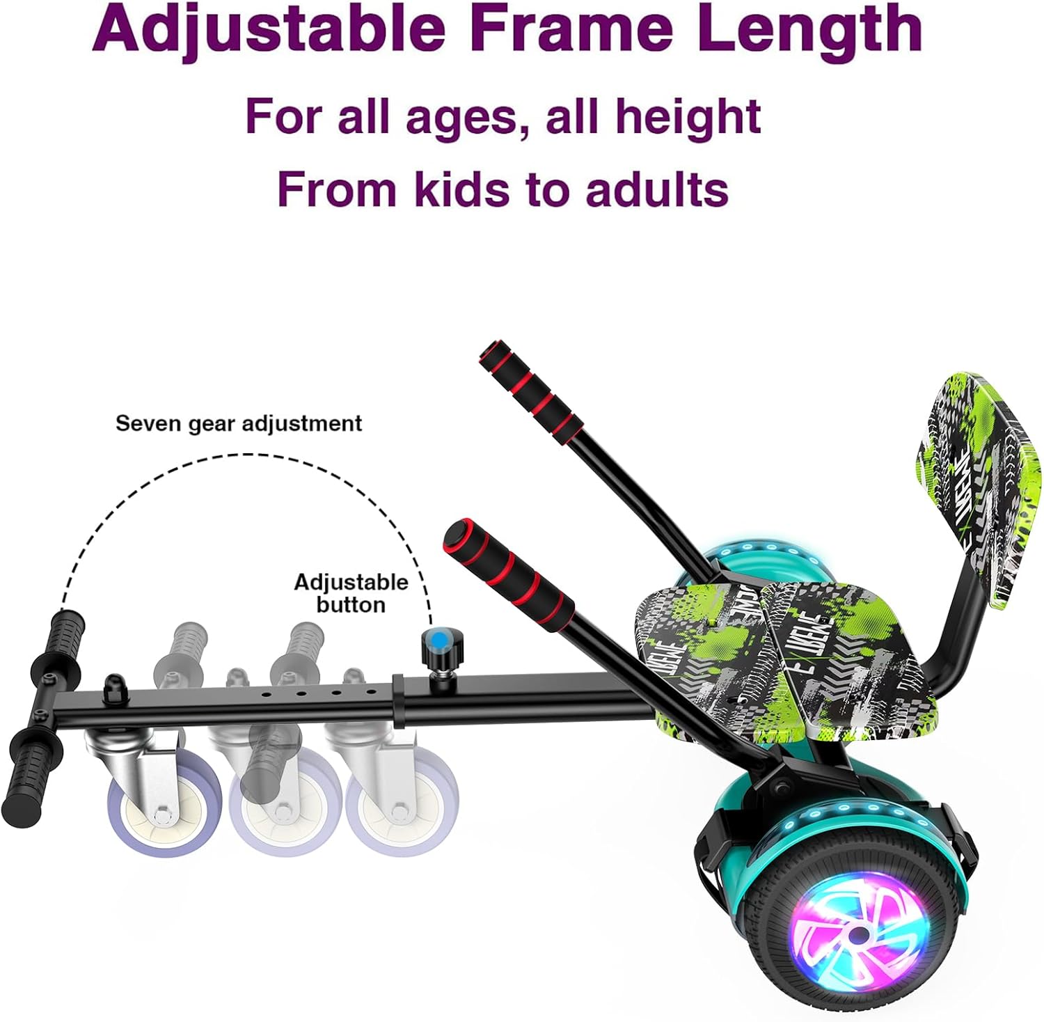 Hoverboard, 6.5 Inch Self Balancing Hoverboards with Bluetooth and LED Lights, Hover Board for Kids Teenagers