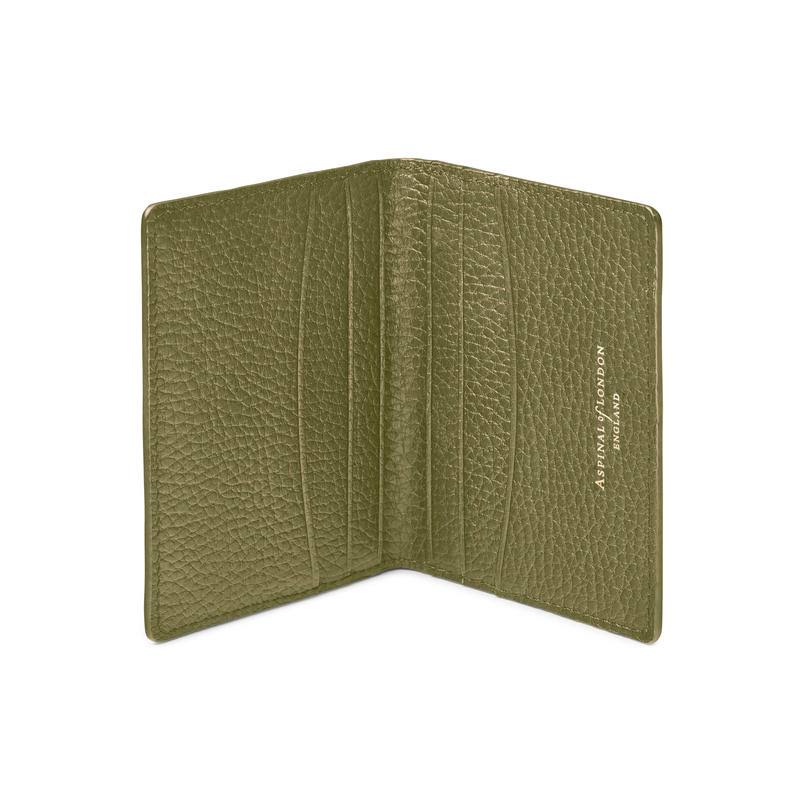 Aspinal of London Ladies Green Double Fold Credit Card Holder