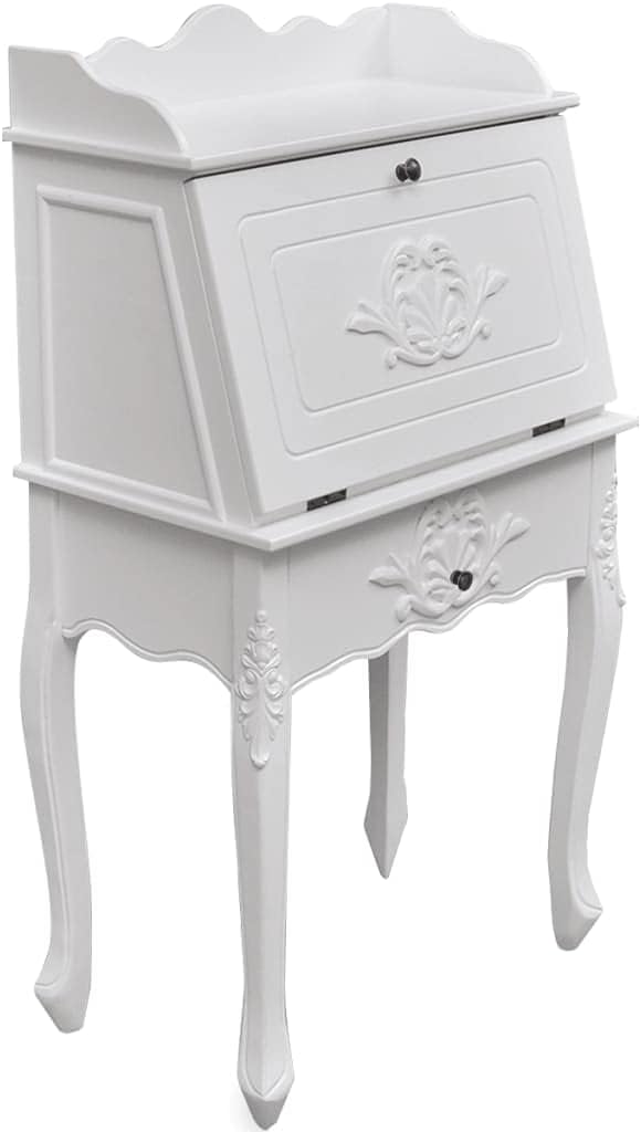 Wooden French Secretary Desk,Office Desk with Drawers,Writing Desk with Drawers,with Hinged Desktop That Doubles as The Cabinet Door,As a Work, Writing, or Computer Desk.