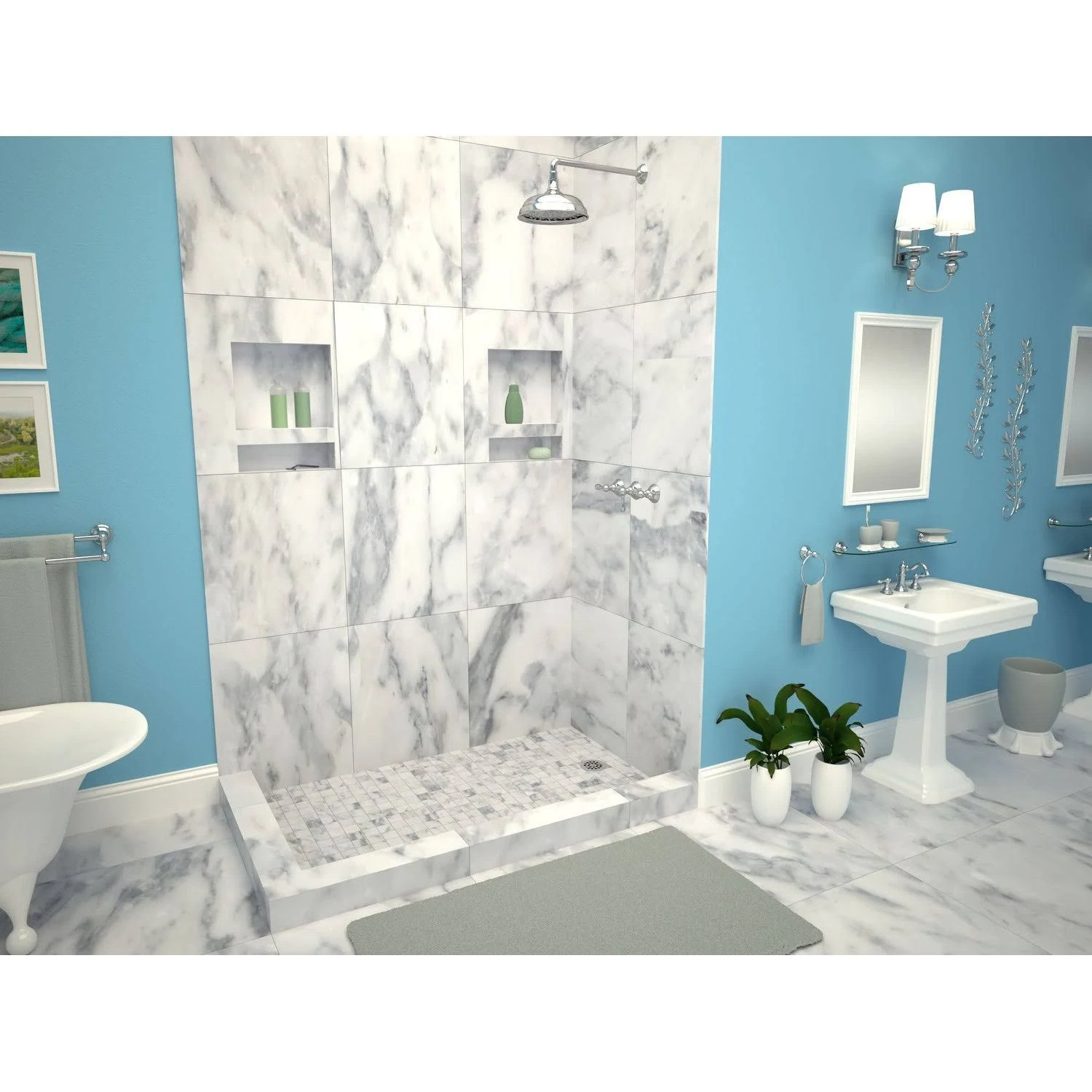 Tile Redi Shower Pan - Drain Location: Right