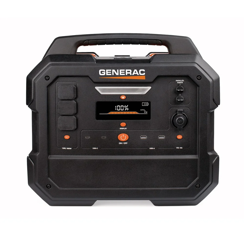 Generac 8026 Power Station 1600/3200W 2106Wh Battery Powered Portable Generator - Solar Panel Charging Compatible