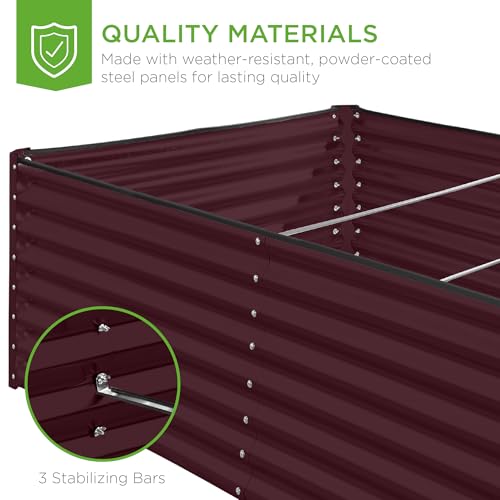 Best Choice Products 8x4x2ft Outdoor Metal Raised Garden Bed, Deep Root Planter Box for Vegetables, Flowers, Herbs, and Succulents w/ 478 Gallon Capacity - Gray
