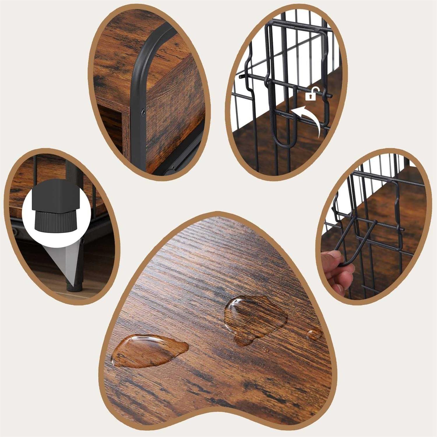 Saudism Dog Crate Furniture Dog Kennel Indoor Wood Dog Cage Table with Drawers Storage - Pet Supplies online store