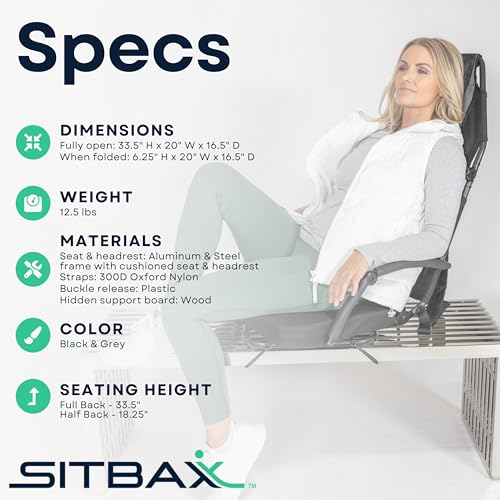 Padded Bleacher Seat – The Ultimate Reclining Stadium Chair with Full Back & Neck Support and 360° Swivel – Lightweight, Foldable, and Portable with Backpack Straps - Patent Pending