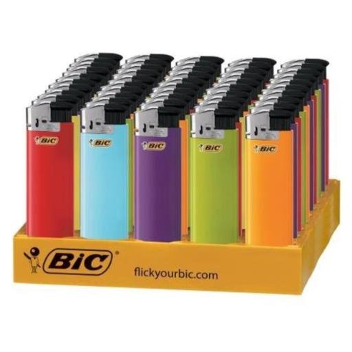 Bic 744256 Classic Push Button Electronic Lighter, Case of 50