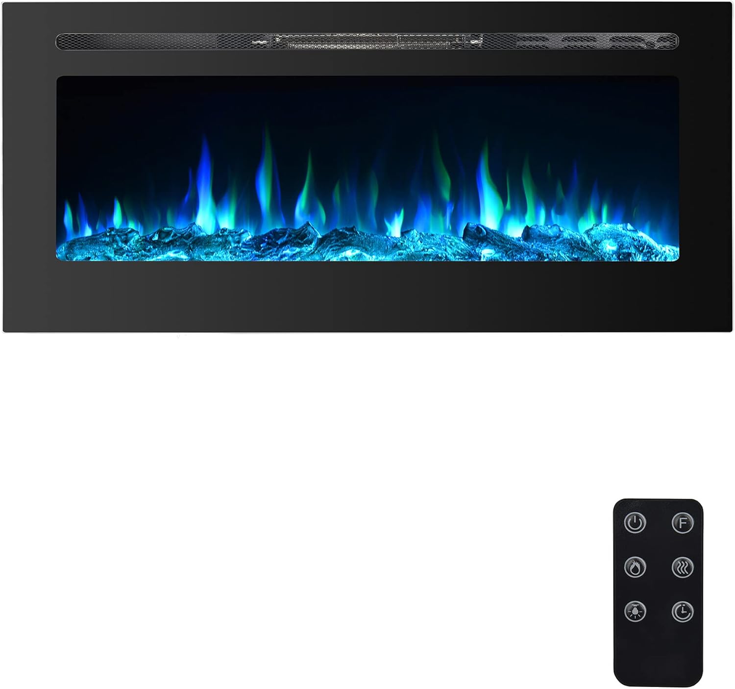 36 Inch Electric Fireplace Inserts, Wall Mounted Fireplace, Recessed Electric Fireplace, Led Fireplace, Linear Fireplace, 750/1500W