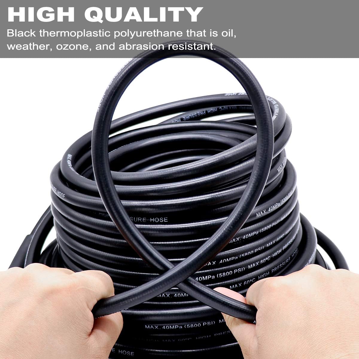 Sewer Jetter Kit 100FT for Pressure Washer, 5800PSI Drain Cleaner Hose 1/4 Inch NPT, Corner, Rotating and Button Nose Sewer Jetting Nozzle Spanner Waterproof Tape Pearl Corsage Pin Pack of 2