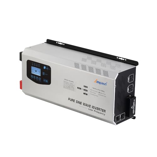 Off Grid Inverter Charger 5000W Peak 15000W DC 48V to 120V/240V AC Split Phase Output, with Battery AC Charger, Low Frequency Pure Sine Wave Inverter for Solar Home