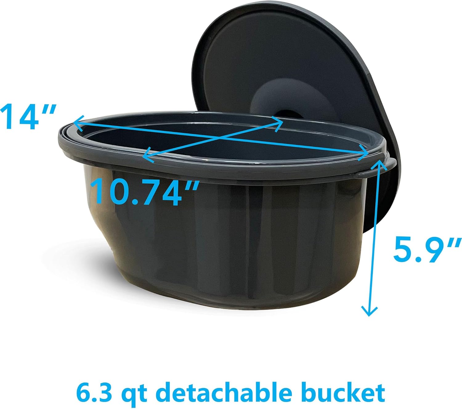 3-in-1 Aluminum Bedside Commode Toilet Shower Chair with Swivel Wheels 6.3 qt Bucket 4 Brake Casters Tool-free Assembly Support Up to 300 lbs Height Adjustable Lightweight