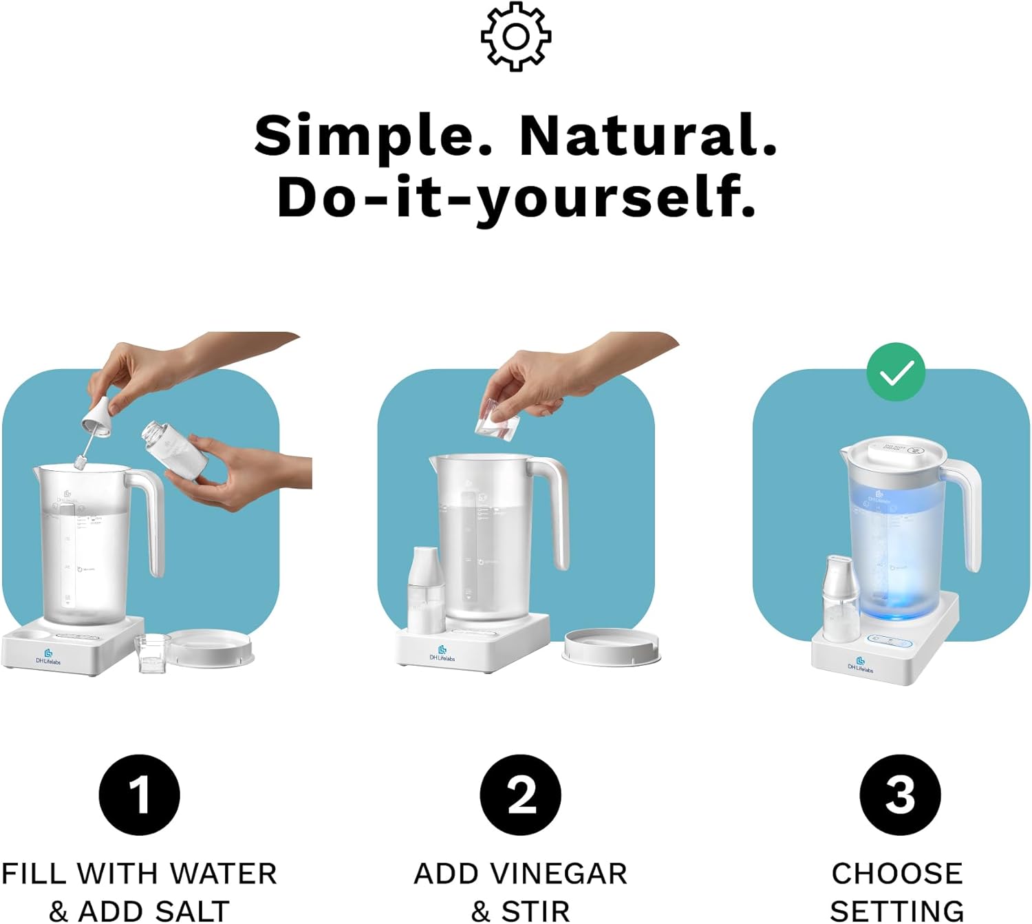 Mini Water Air Purifier for Home & Hypochlorous Acid Generator Combo, Cleaning Supplies & Disinfectant HOCL Generator, Air Purifier Odor Eliminator Smoke Pets Mildew for Home Large Room