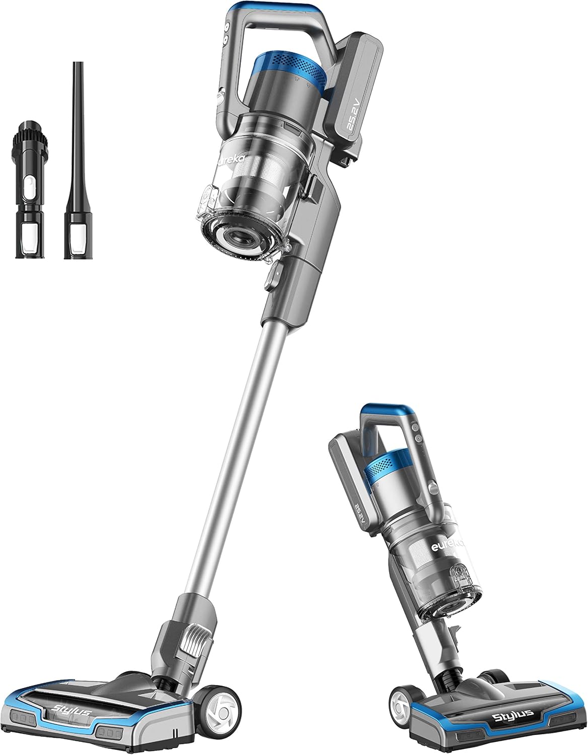 Eureka RapidClean Pro Lightweight Cordless Vacuum Cleaner, High Efficiency Powerful Digital Motor LED Headlights, Convenient Stick and Handheld Vac, Essential, White
