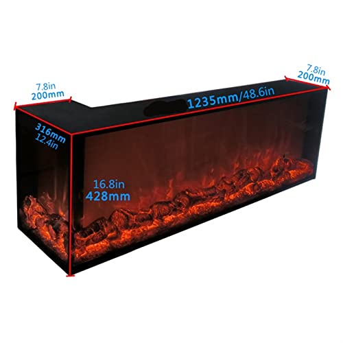 Electric Fireplace L-shaped Corner Decorative Electric Fireplace, Background Wall Embedded Decorative Electric Fireplace, Simulation 3D Flame With Remote Control Modern Living Room Electric Fireplace