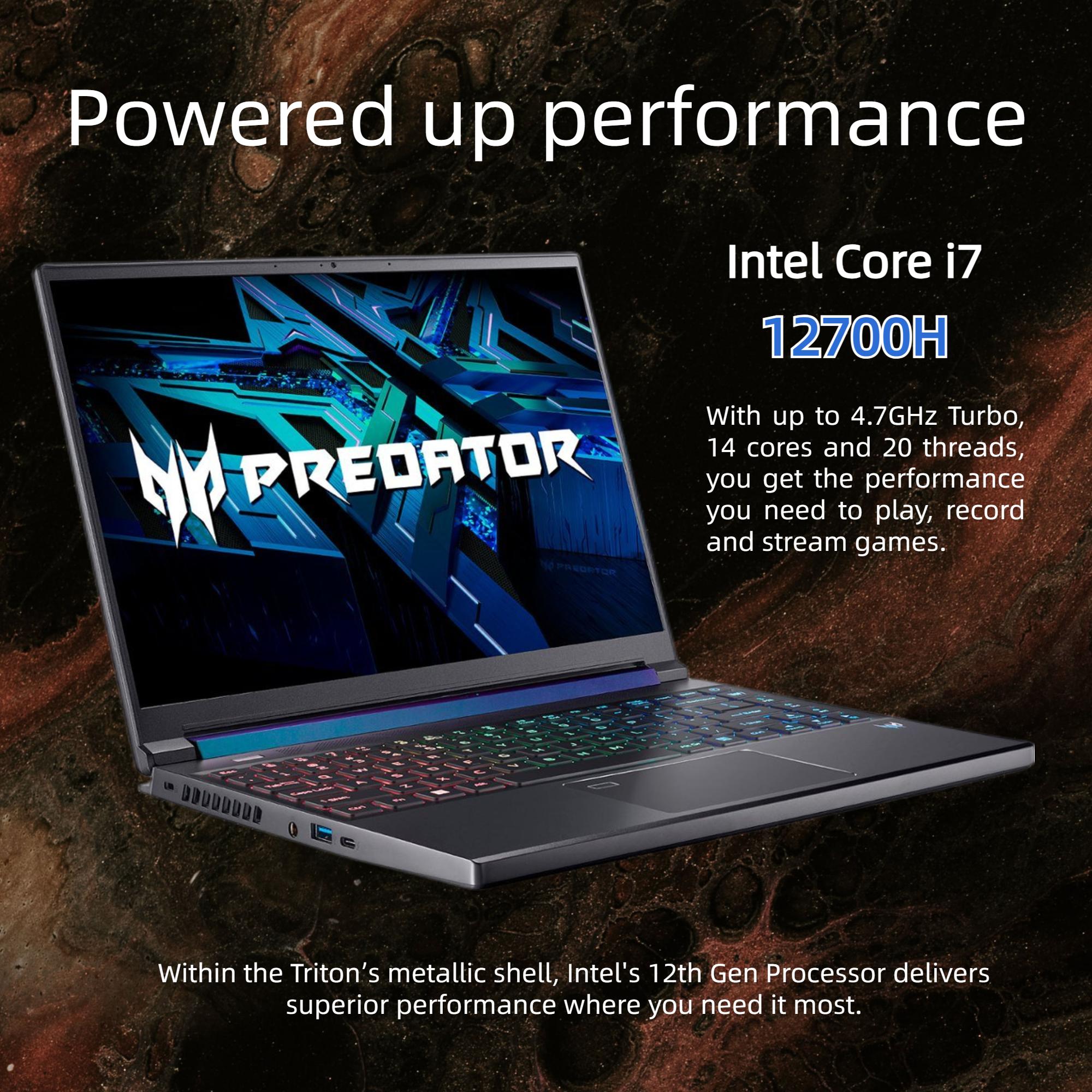 Acer Predator Triton 300 SE 14” WUXGA 165Hz Gaming Laptop, Intel Core i7-12700H, NVIDIA GeForce RTX 3060, 64GB LPDDR5 RAM, 4TB SSD, RGB Backlit Keyboard, Win 11, Gray, 32GB Hotface USB Card