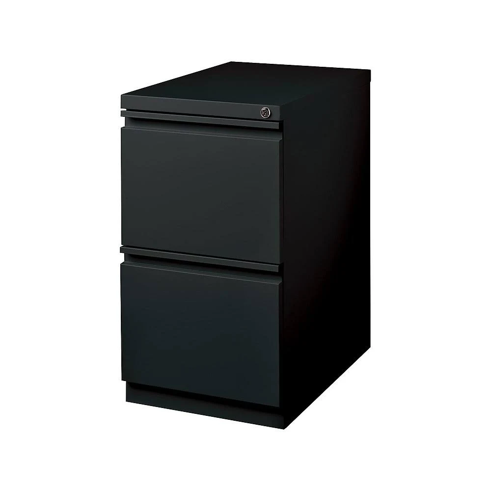 Staples - Vertical filing cabinet - mobile - 2 drawers - metal - black
