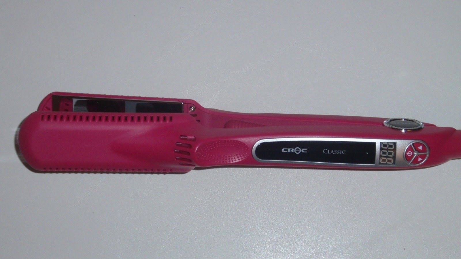 Turboion WPT Croc Classic Pink Wet or Dry Straightener, Fuchsia, 1.5 inch