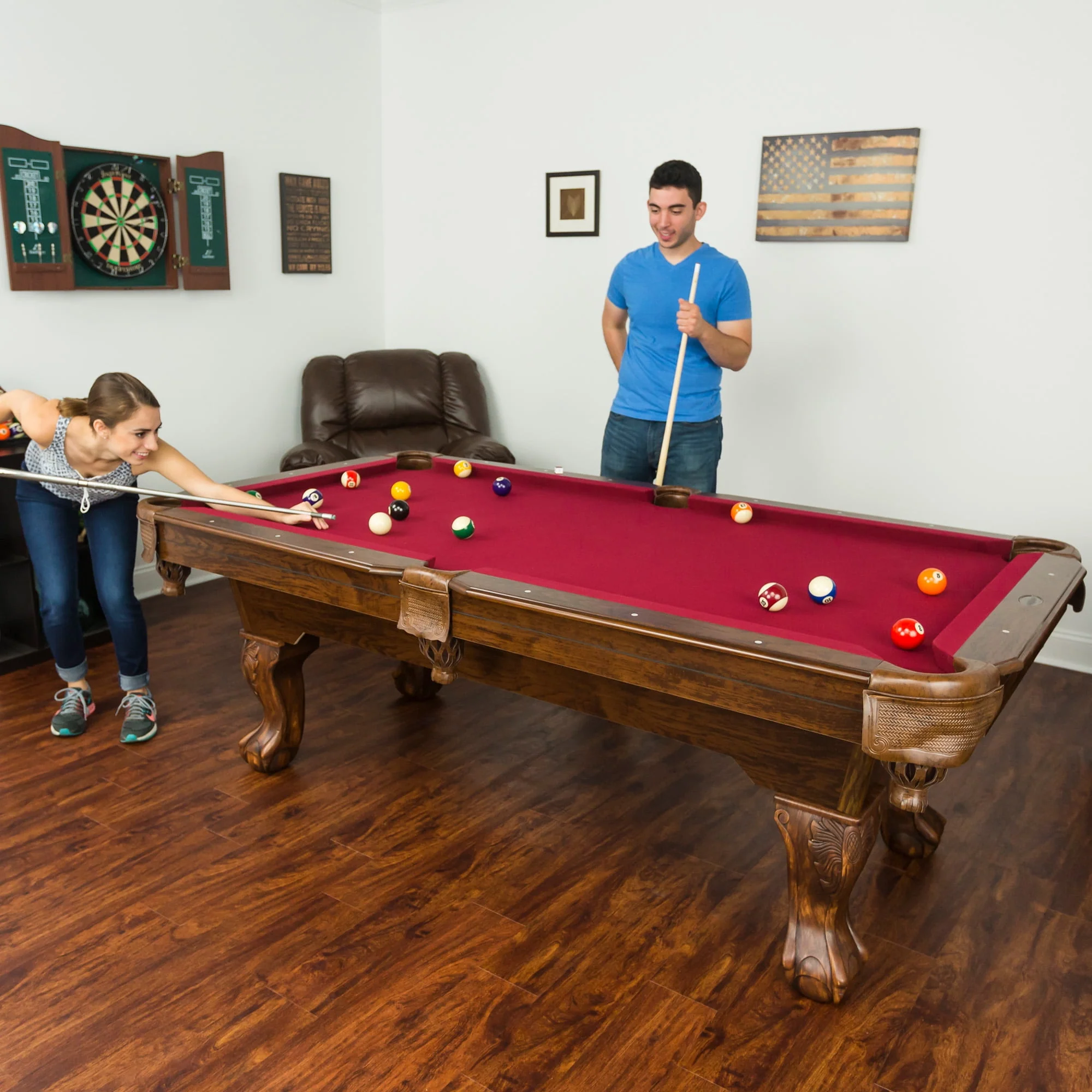 Classic Sports Brighton 87 Billiard Pool Table in Tan