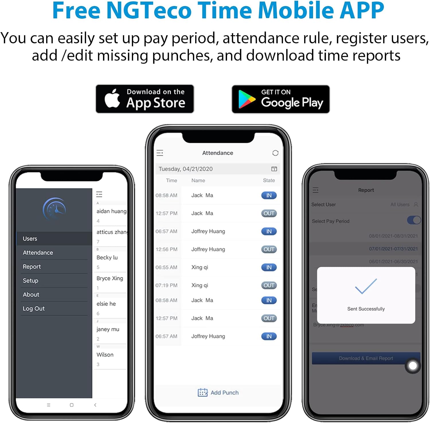 Time Clocks for Employees Small Business, NGTeco W3 WiFi Biometric Fingerprint Time Card Machine, Office Punch Clock Automatic in and Out with APP for iOS Android (0 Monthly Fees)