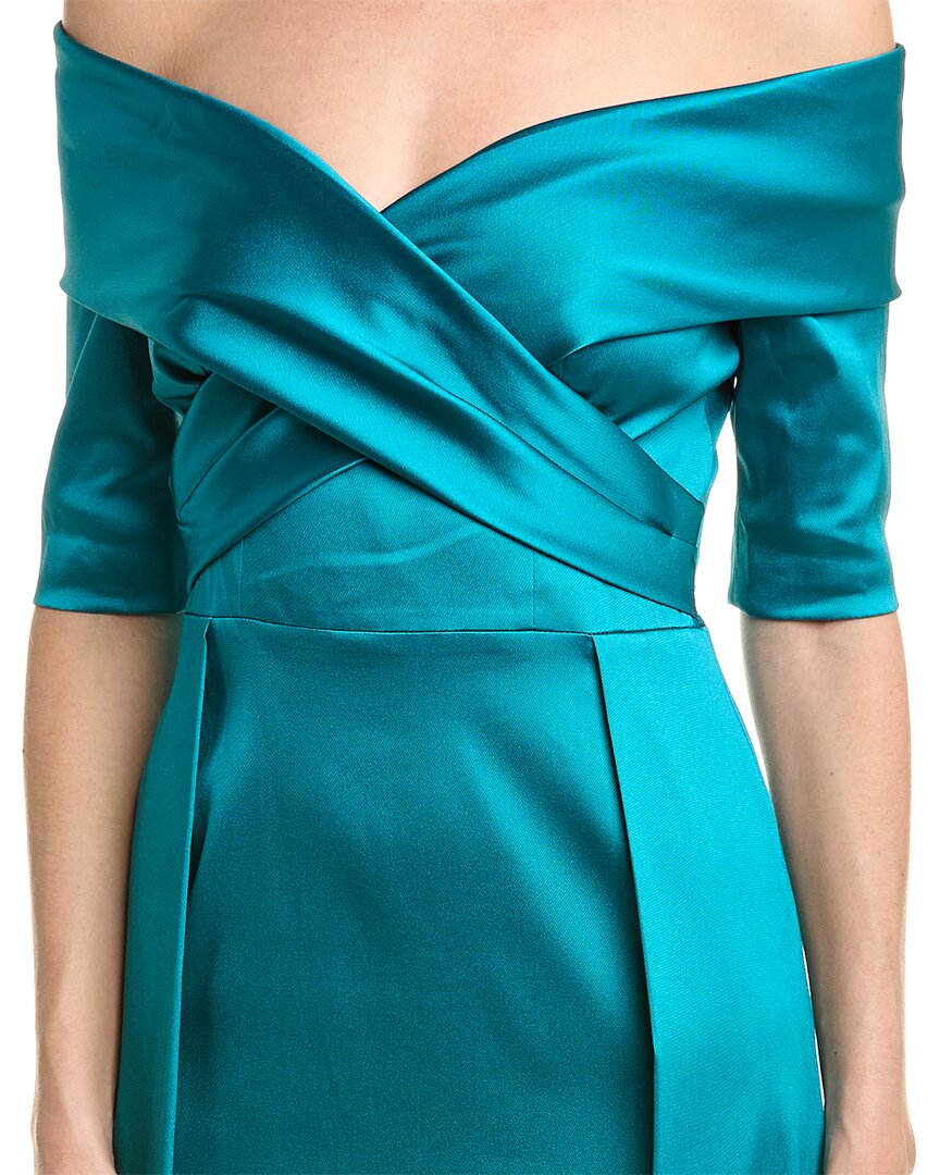 Teri Jon by Rickie Freeman womens  Off-The-Shoulder Gown, 4, Blue
