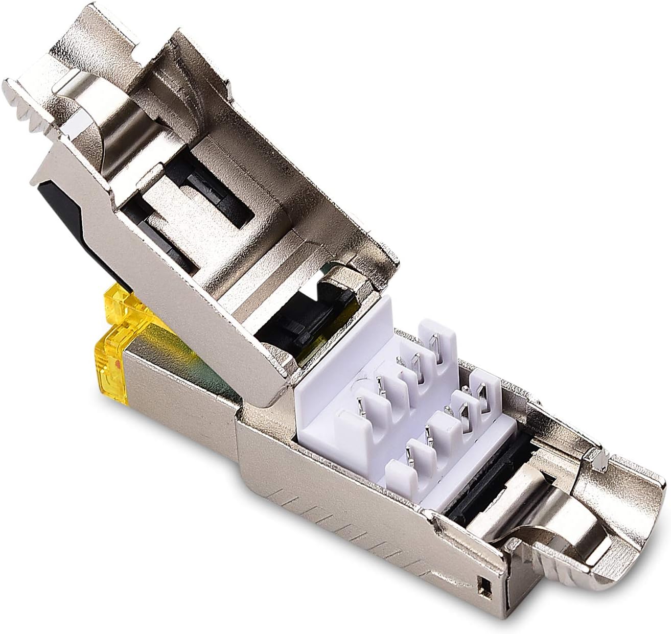 Cable Matters 6-Pack Tool Free Shielded RJ45 Cat 8, Cat8 Field Termination Plug, Cat8 Connector, Cat8 Plug