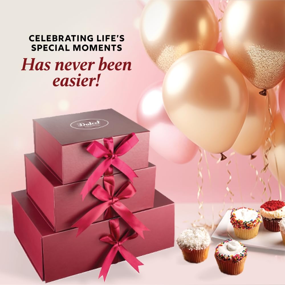 Dulcet 4-Tier Chocolate Gift Basket – Gourmet Tower for Christmas, Valentine’s Day, Get Well Soon – Deluxe Snack Tower with Cookies, Candies, Pies