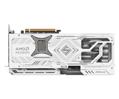 ASRock AMD Radeon RX 9070 XT Steel Legend 16GB White GPU 20Gbps GDDR6 256Bit (3rd Gen RT 2nd Gen AI Accelerators) PCIe5.0 800W 2x8-pin Triple Fan DP2.1a HDMI2.1b Graphics Card 2.9 Slot
