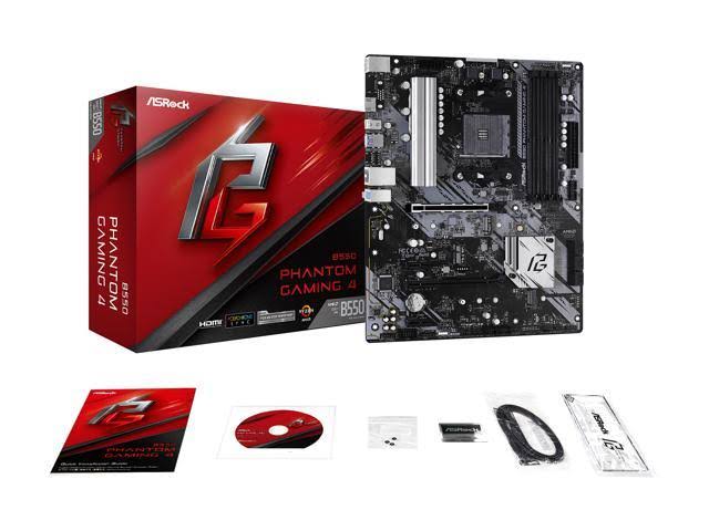 ASRock B550 Phantom Gaming 4 AMD AM4 ATX Motherboard