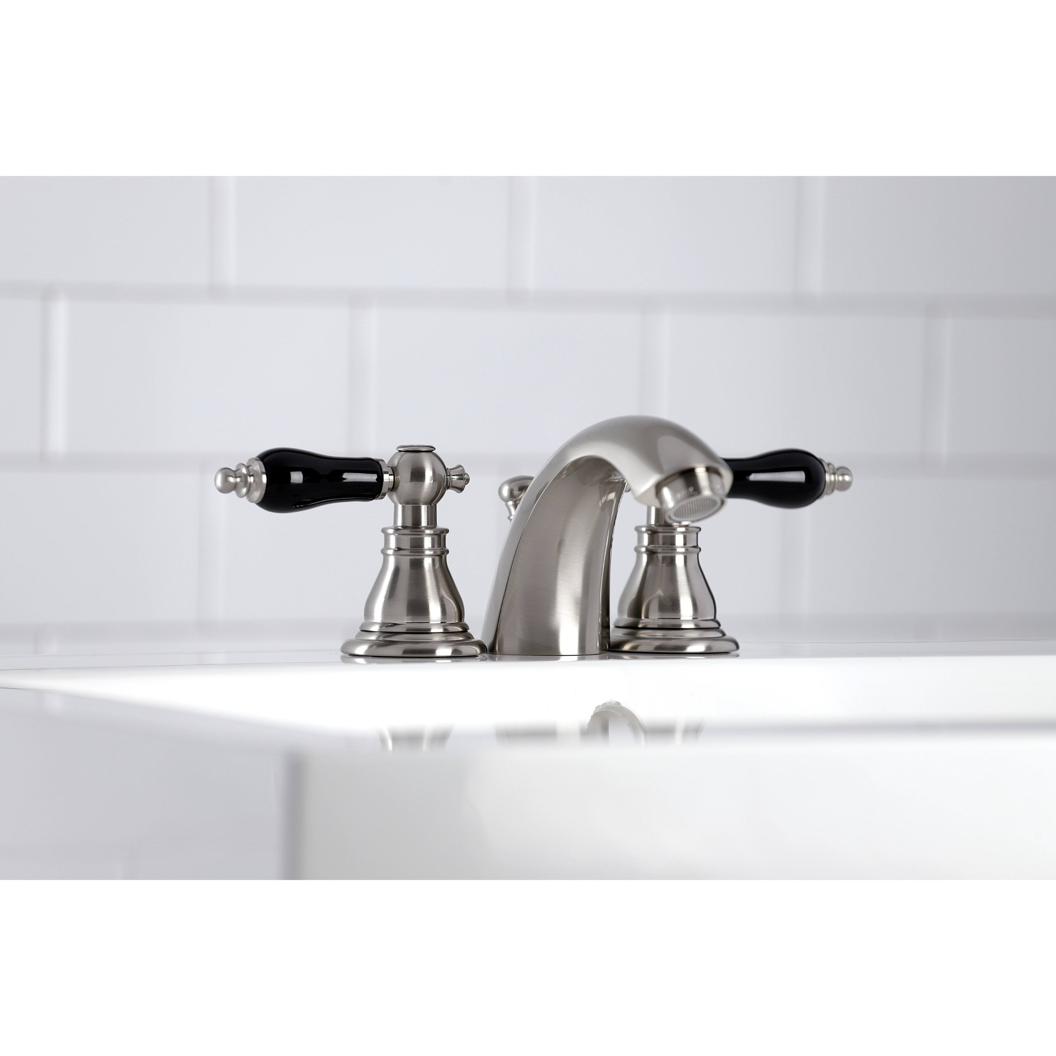 Kingston Brass KB952AKL Duchess Widespread Bathroom Faucet with Plastic Pop-Up Polished Brass