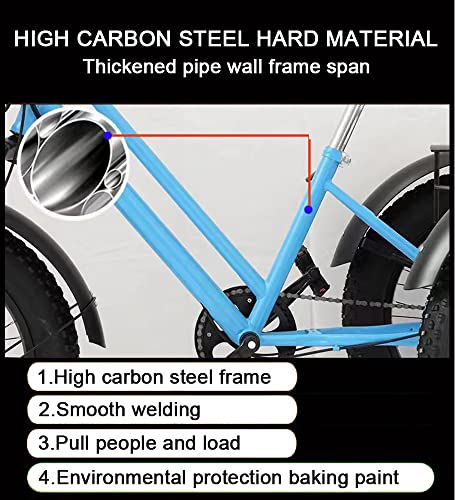 EMYJAY Adult Tricycles, 7 Speed Adult Trikes 20 inch Fat Tire 3 Wheel Bikes for Adults with Large Basket for Recreation, Shopping, Picnics Exercise Men's Women's Cruiser Bike