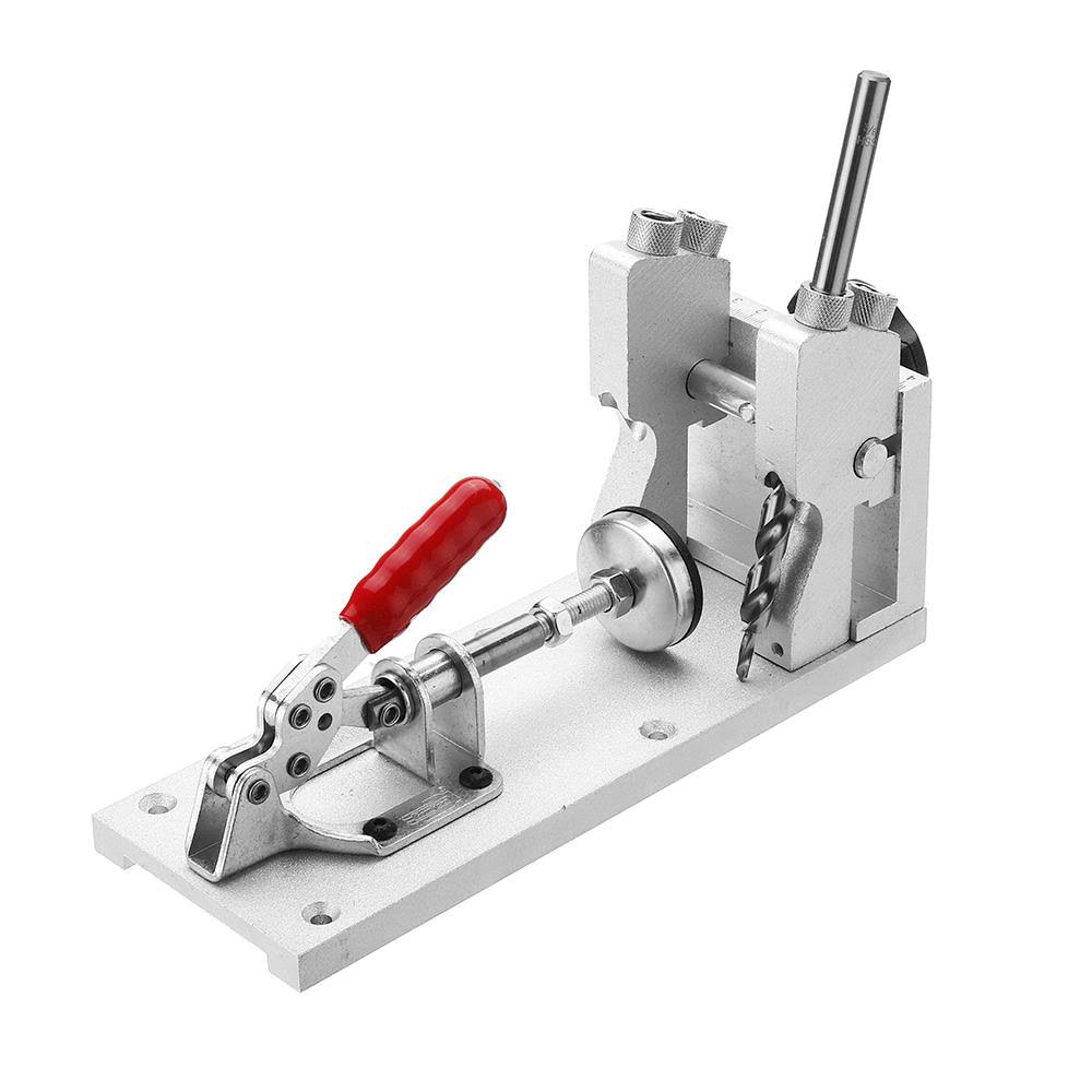 Banggood Woodworking Pocket Hole Jig System Guide Carpenter Kit with Clamp and Hole Drill Bits