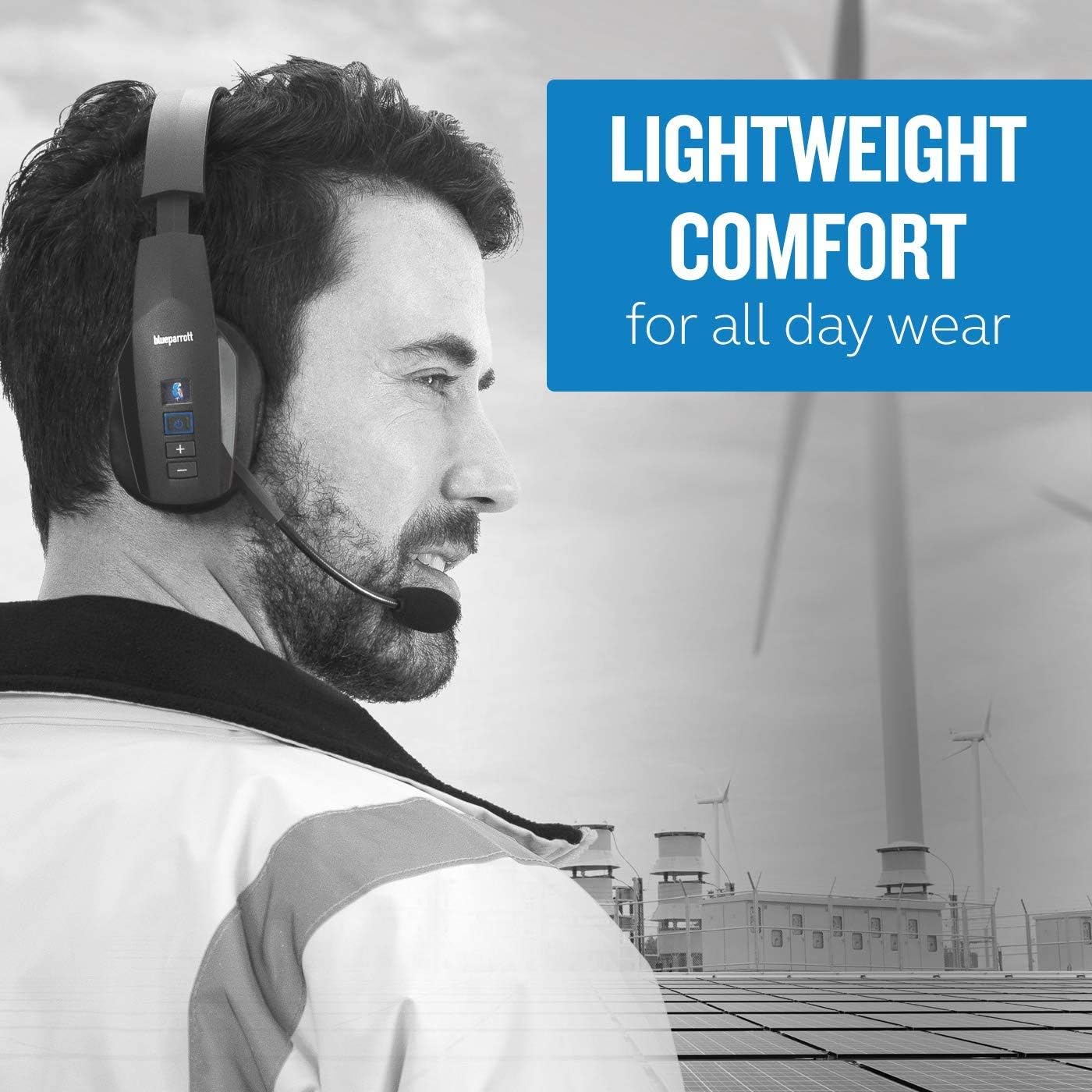 BlueParrott B450-XT Noise Cancelling Bluetooth Headset – Updated Design with Industry Leading Sound, Long Wireless Range, Up to 24 Hours of Talk Time, IP54-Rated Wireless Headset - (Renewed)
