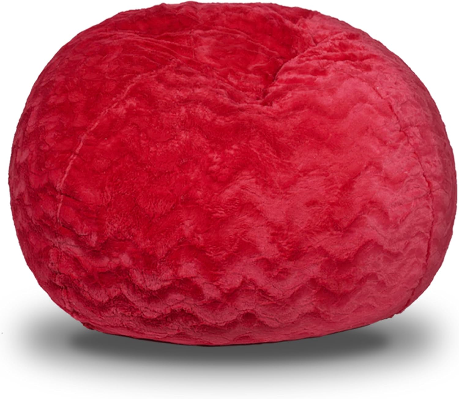 NicBex 4ft Bean Bag Chair,Faux Fur Beanbag Chair with Memory Foam,Adult Lounge Sofa with Washable Cover and Stretchable Fabric,Comfy Chair for Living Room Bedroom, Apartment,or Gaming Venue,Red