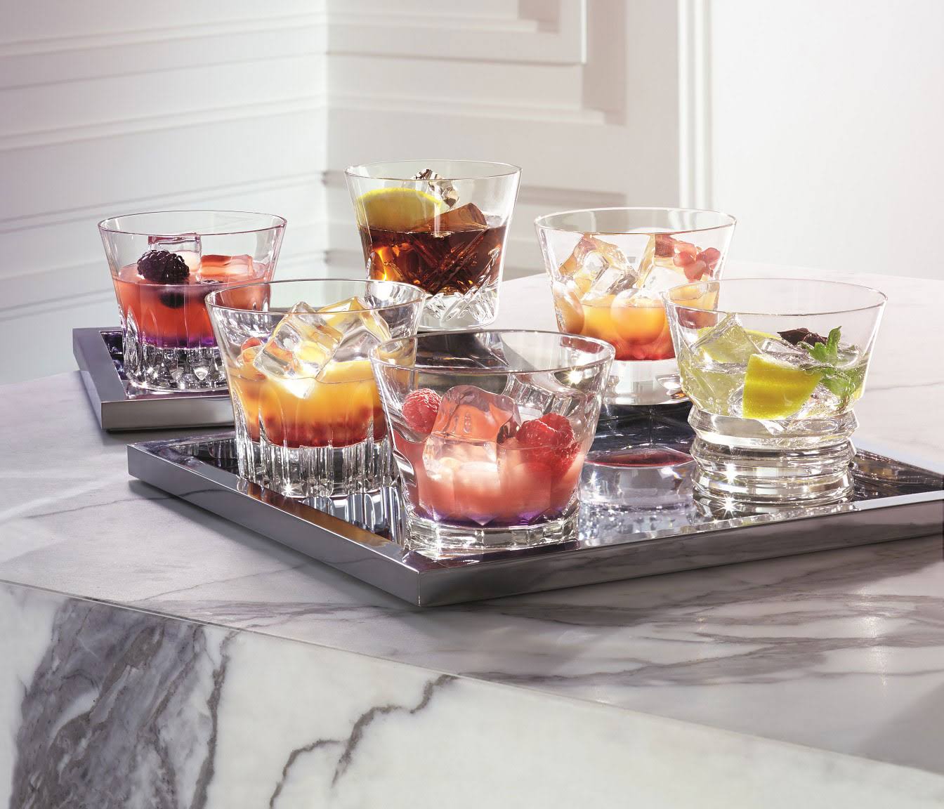 Baccarat Everyday Set of 6 Assorted Crystal Tumblers