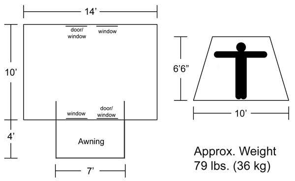 Kodiak Canvas Deluxe 8-Person Flex Bow Tent, 10& x 14&