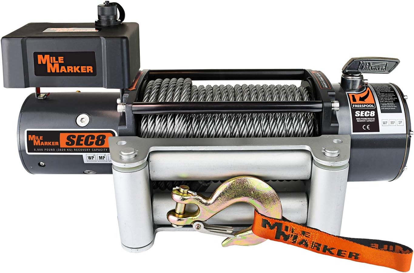 Mile Marker 77-50141W SEC8(ES) Truck/Jeep/SUV Element Sealed Electric Winch - 8,000 lb. Capacity, 1 Pack